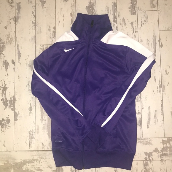 white nike dri fit jacket